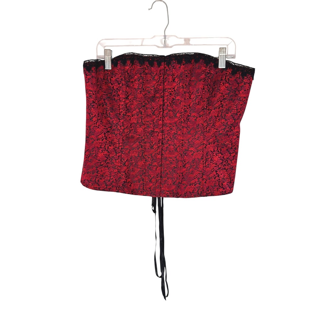 Cacique Corset Lingerie Lace‎ Red Black Vamp Whimsigoth Witchy Intimates Size 40